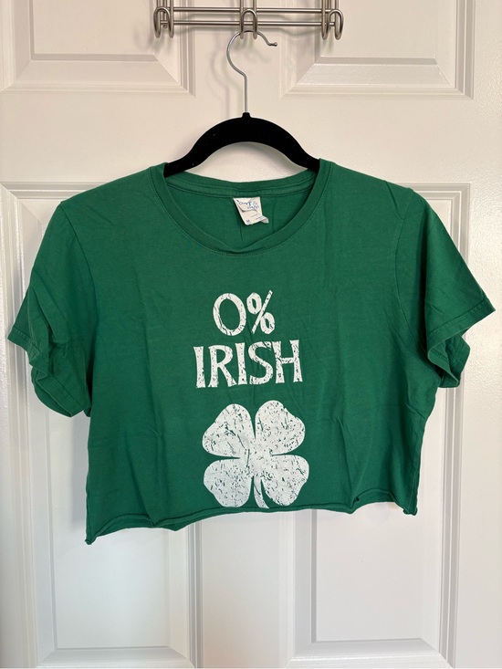 Tops - Green '0% Irish' Women’s Super Crop Tee